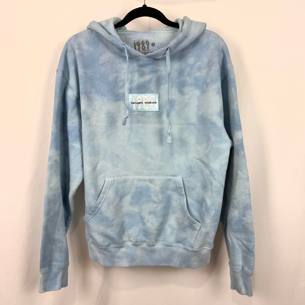 Taylor Swift 1989 Taylor's Version Blue Tie Dye Hoodie sz S Tour Official Merch